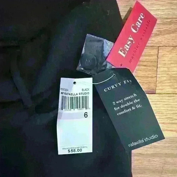 NWT Black Knit Wide Leg Pants Curvy Fit - Picture 7 of 8